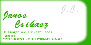 janos csikasz business card